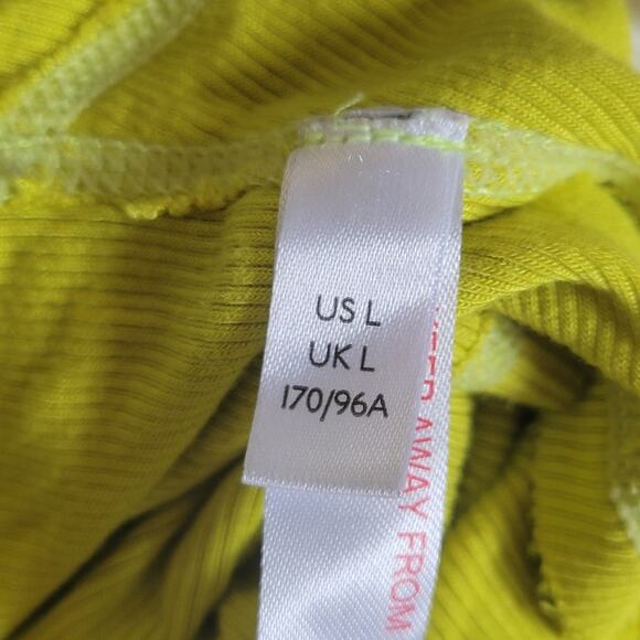 Large UO lime green inside out seams ribbed knit cropped tank top - Picture 7 of 7